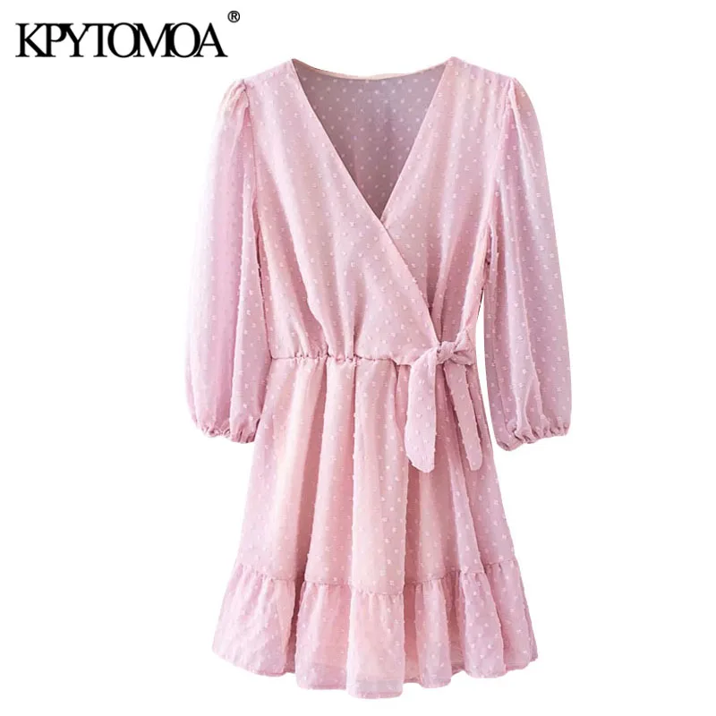 Женский шифоновый комбинезон KPYTOMOA модный в горошек с оборками винтажный