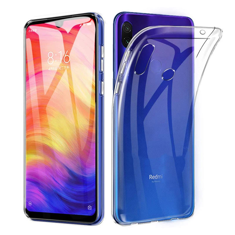 Мягкий чехол из ТПУ для Xiaomi Redmi Note 7 / Pro прозрачный силиконовый защитный