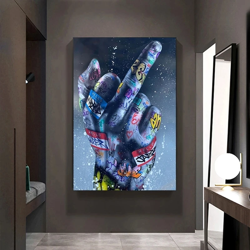 

Abstract Graffiti Hand Posters Street Art Prints Watercolour Canvas Artwork On Wall Painting Picture For Living Room Decoration