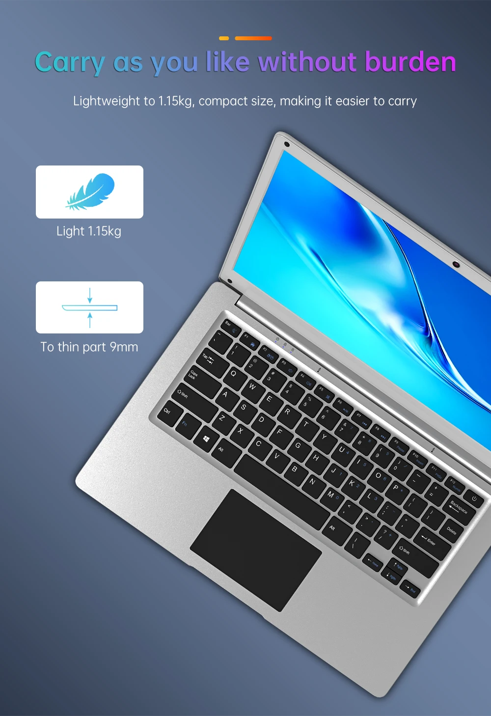 Студенческие ноутбуки 13 3 дюймов Intel 6 ГБ ОЗУ 128 Гб SSD Windows 10 ноутбук WiFi BT Камера для