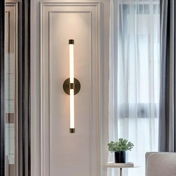 60cm 10W Modern LED Wall Lamps For Study Living Room Bedroom Bedside Aisle Corridor Gold Black PaintedLighting Light Fixtures