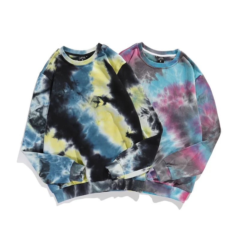 

Китайская футболка с длинным рукавом Tie-dye Genesis, свободный свитер в стиле хип-хоп для пар, Модные осенние Топы для мужчин и женщин
