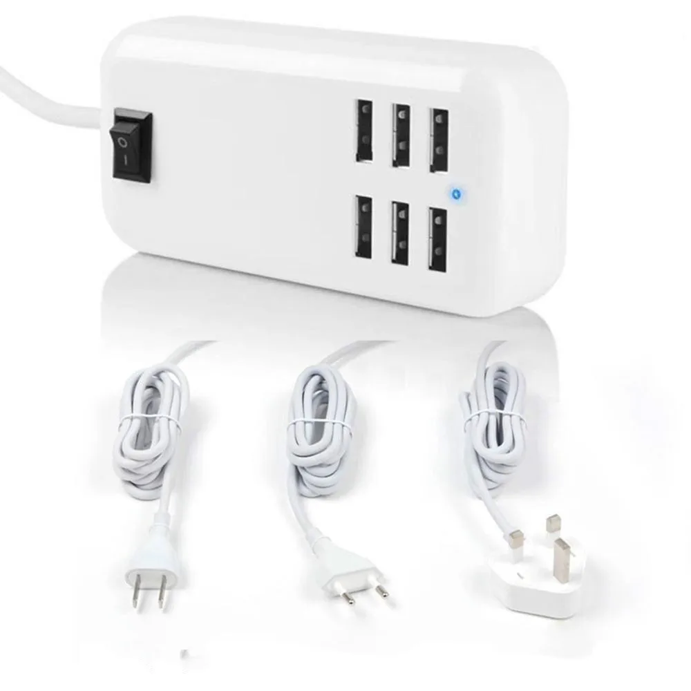 Многопортовый 30 Вт 6USB быстрое зарядное устройство для IPhone Android адаптер Tablete EU US UK Pulg блок питания для Xiaomi huawei samsung