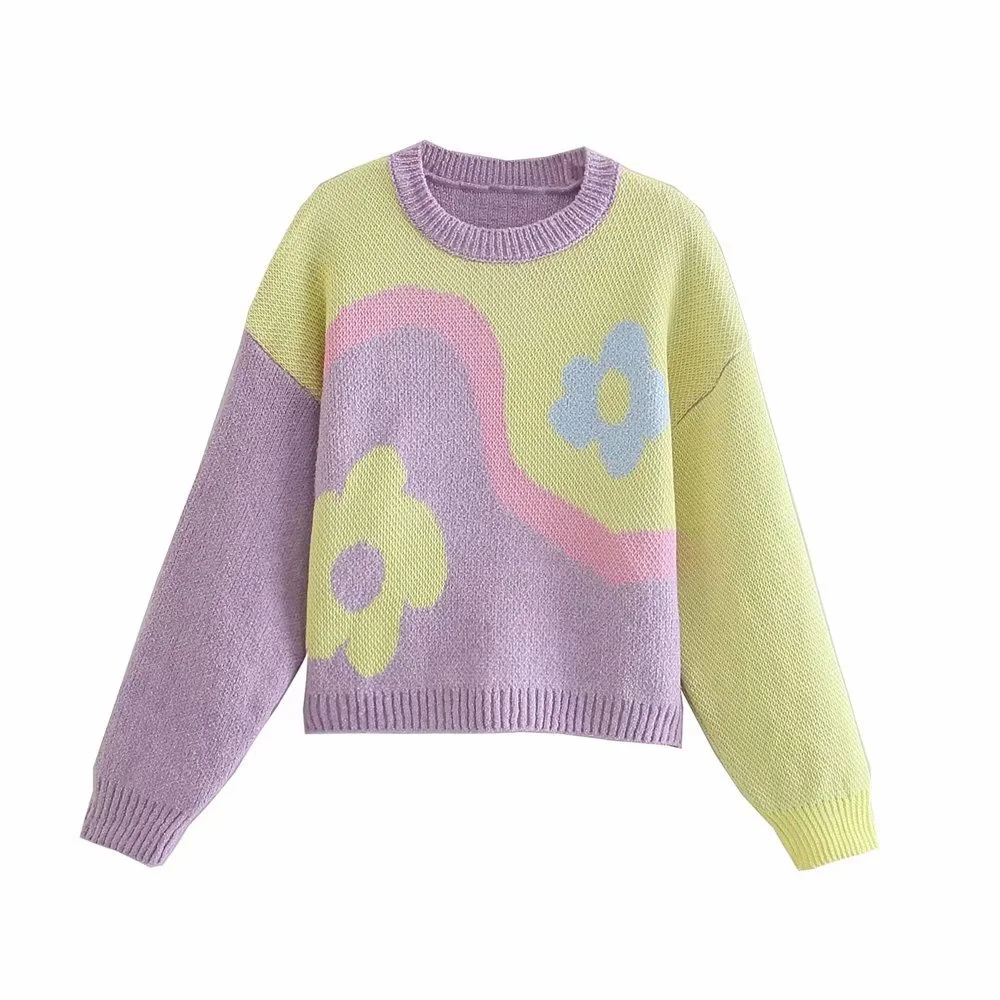 

Женский свитер с круглым вырезом DiYiG, Свободный пуловер с длинным рукавом, осень 2021