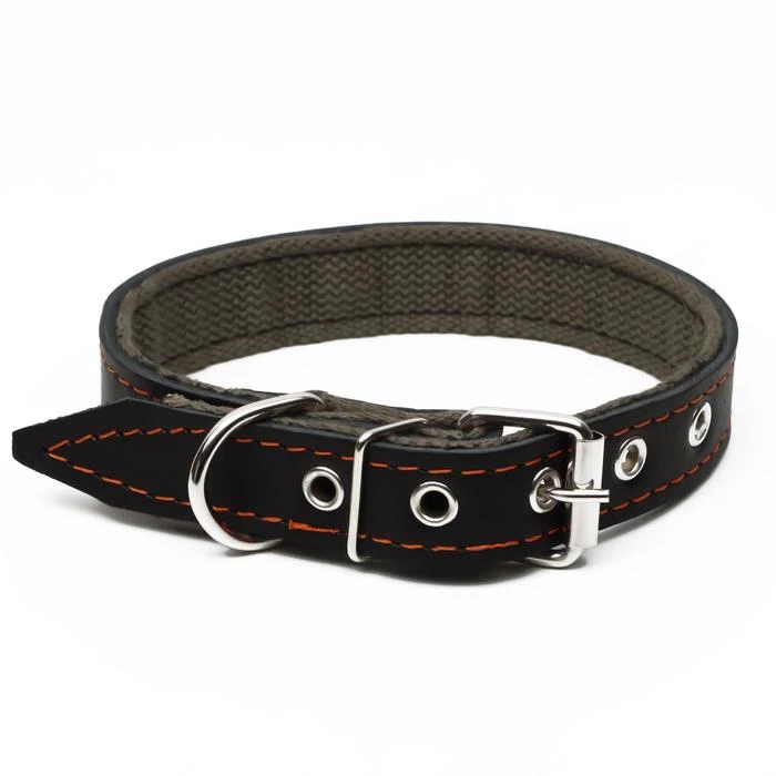 Ошейник комбинированный кожа/брезент 53 х 2.5 см ОШ 35-45 | Дом и сад