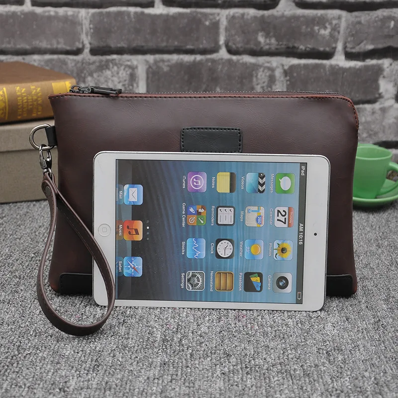 2019 Новая мужская сумка из мягкой кожи бизнес конверт модный дневной клатч