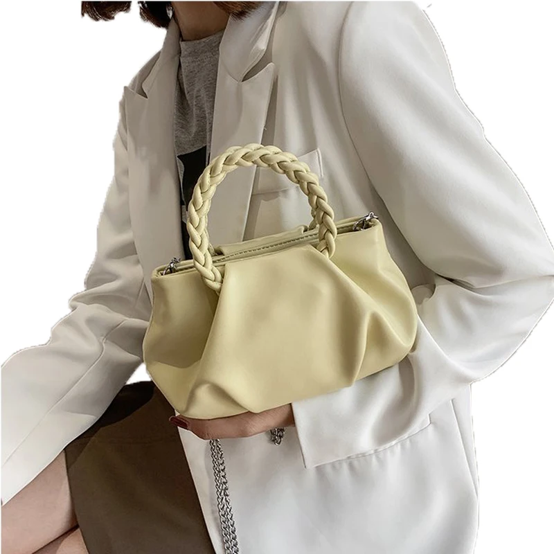 

Twist Handbag Women 2021 High Quality Solid Color Chain Crossbody Bag Fashion Simple Handbag Shoulder Bags Ladies