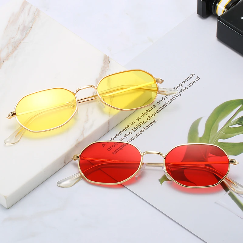 Tesia новые женские солнцезащитные очки модные маленькие овальные металлические