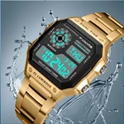 Мужские цифровые наручные часы SYNOKE, водонепроницаемые, 50 м, из нержавеющей стали