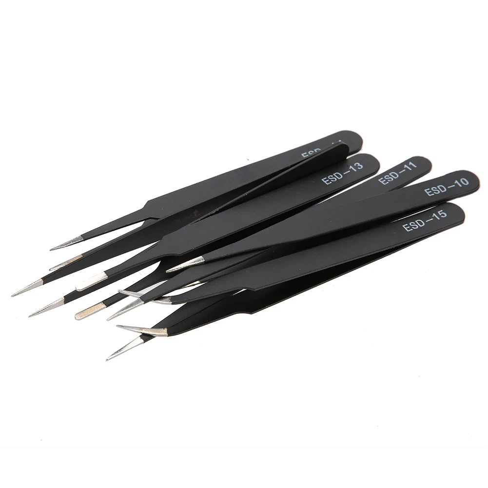 6 шт Нержавеющая сталь пинцеты антистатические анти статический точность