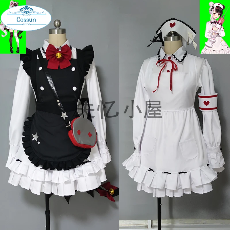 

Anime! VTuber Hololive Yorumi Rena Lovely Maid Dress Nurse Uniform Cosplay Costume Halloween Party Suit For Women 2021 NEW