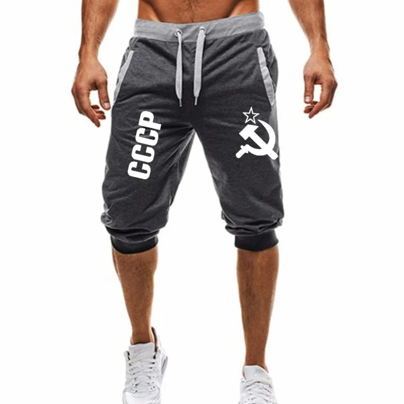 Мужские летние шорты с принтом повседневные модные штаны для бега до колен