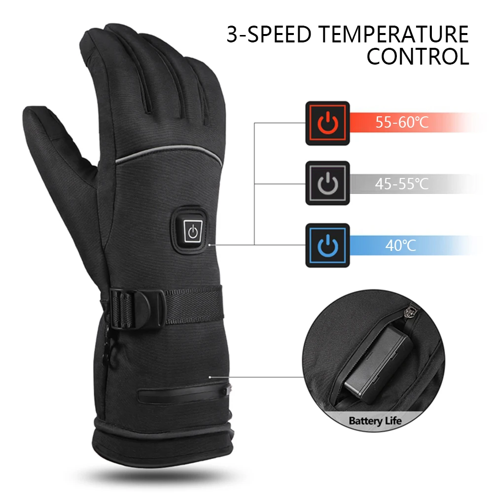 

Winter Electric Heated Gloves Touch Screen Battery Powered Cycling Motorcycle Gloves for Hunting Fishing Skiing Camping Hiking