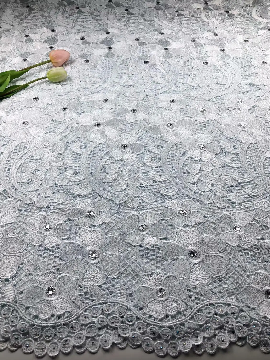 

Hot Selling Water Soluble Lace Fabric Nigerian Lace Fabric High Quality Cord lace In Multi-Colors