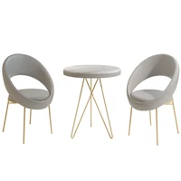 nordic style coffee table and 2 chairs furniture sets simplicity soft round desks light luxury geometry stools customizable