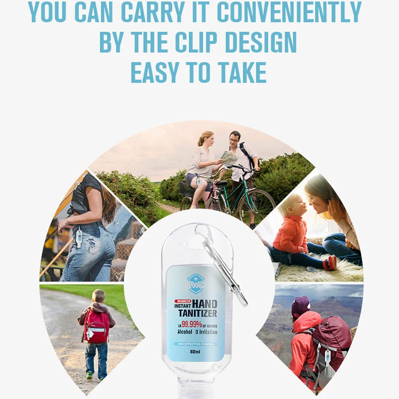 

Disposable Hand 99% Sanitizer Quick-drying Hands-Free Water Disinfecting Hand Wash Gel Outdoor Firrst Aid With Keychain