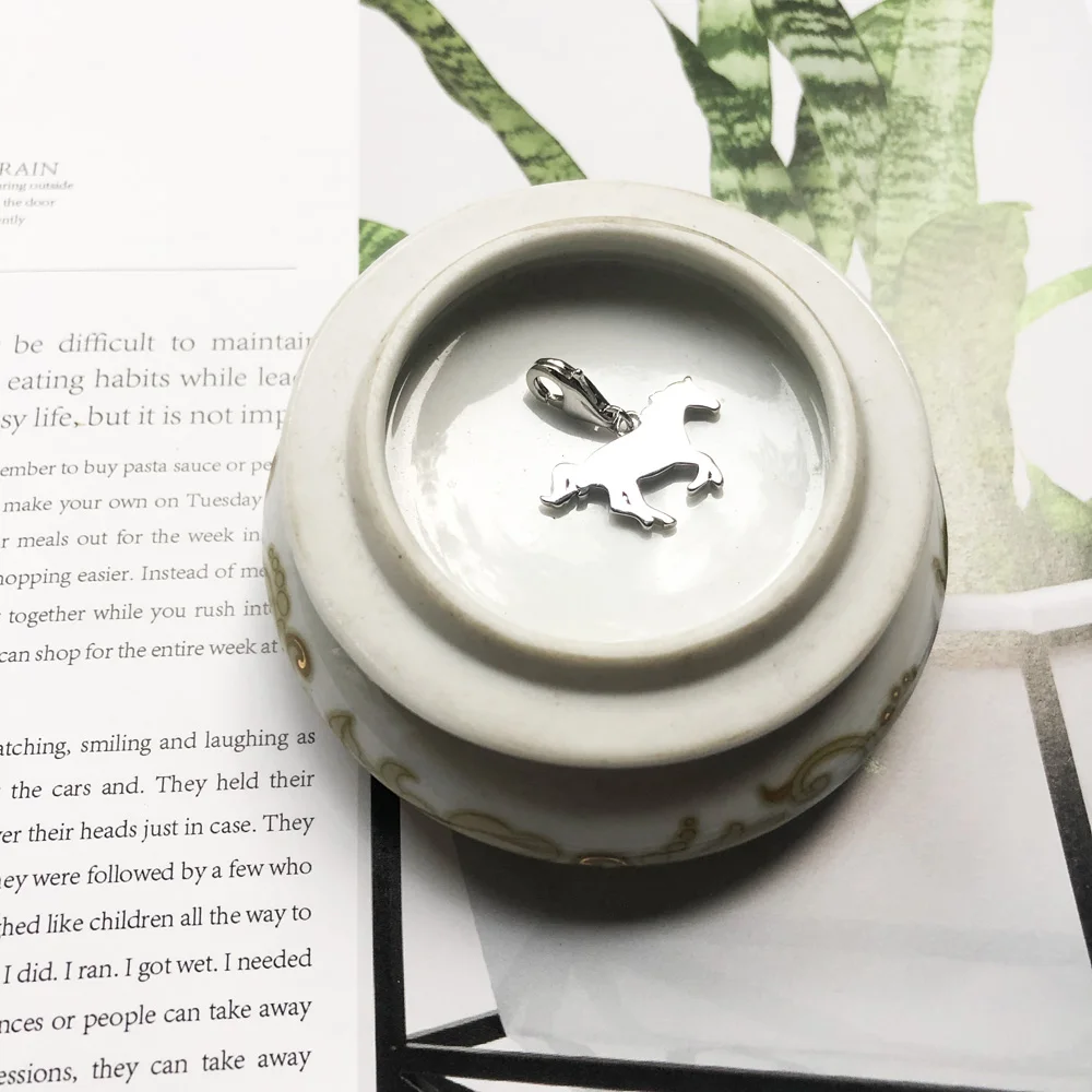 Подвеска в виде бегущей лошади Весенняя бижутерия 2020 пробы серебро 925 модный