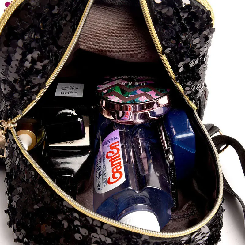 Женский мини-рюкзак с блестками вечерние рюкзаки бантом для девочек блестящий