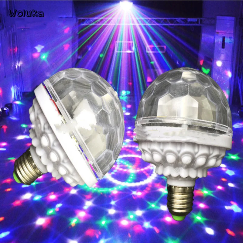 5 шт./лот 6 Вт E27 светодиодная цветная Волшебная вращающаяся шаровая лампа RGB