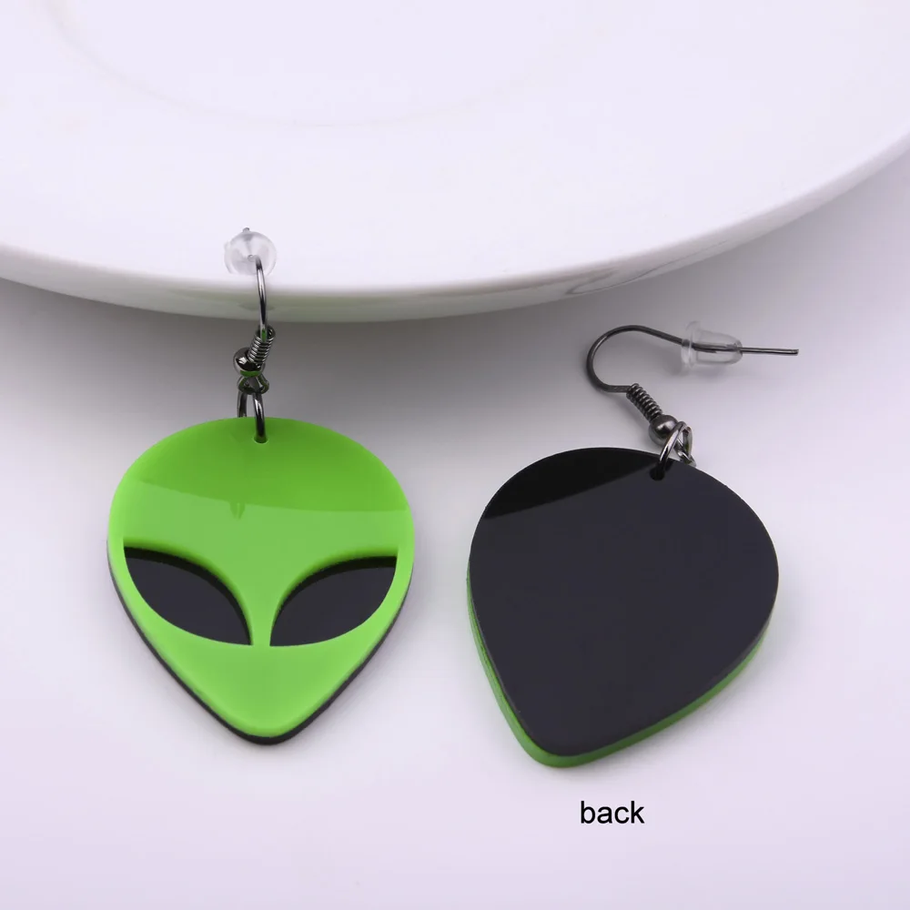 

1 Pair Cute Exaggerated Alien Spaceship UFO Earrings Acrylic Fashion Personality Women Charm Drop Earrings Gifts