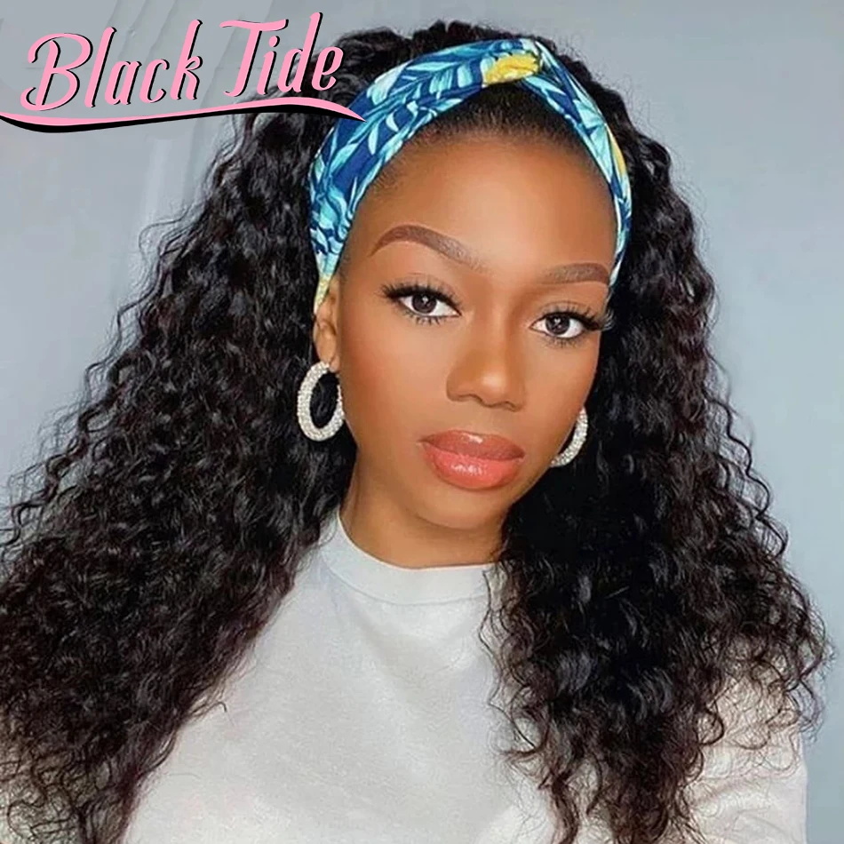 

Парик с головной повязкой человеческие волосы курчавые вьющиеся малазийский парик с головной повязкой человеческие волосы 150% Реми волос к...