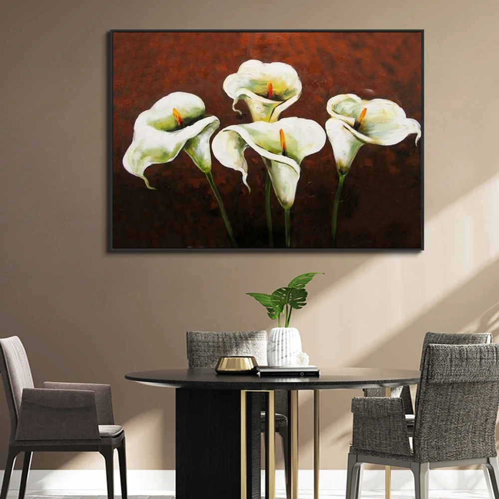 Морден абстрактная картина маслом с цветком холст со скандинавскими мотивами