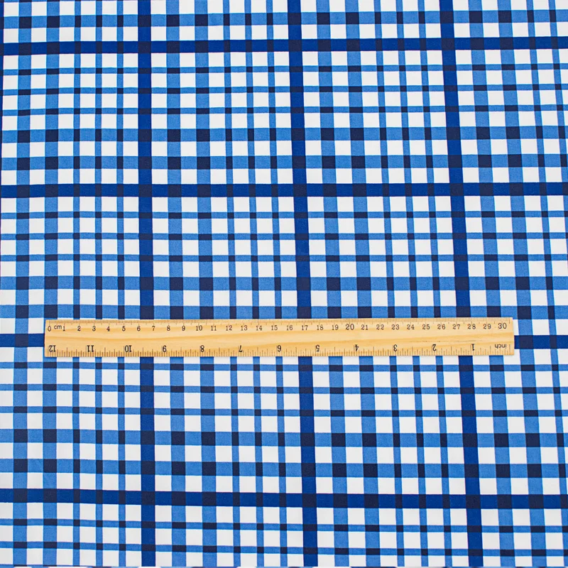 

Blue Plaid Reactive Dyes Pure Cotton Fabric For Dress Tissus Au MÈTre Telas Por Metro Tissu Vestidos Sewing Tela Ткань Для Шитья