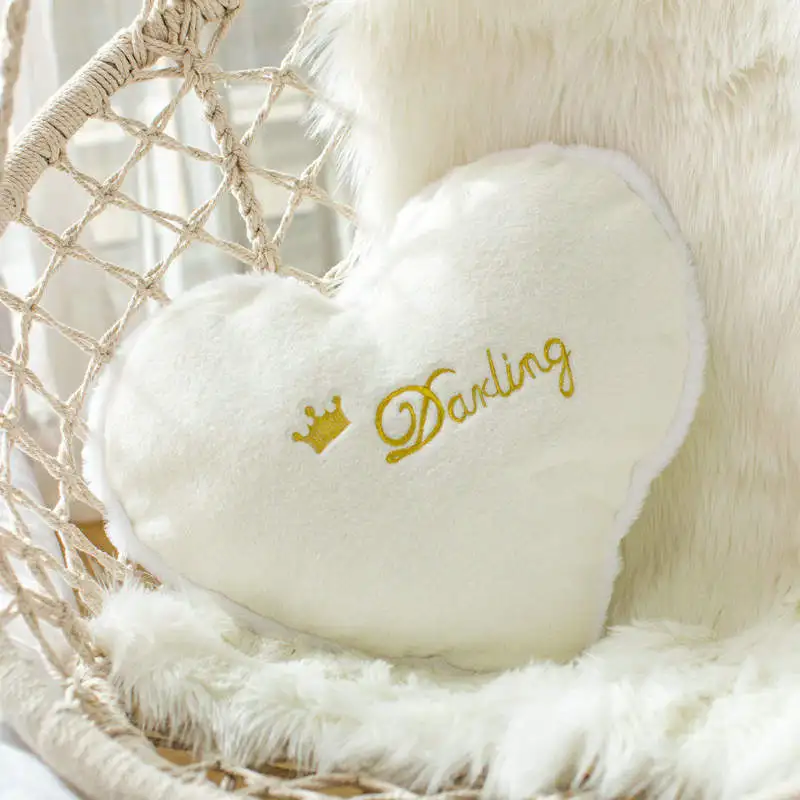 white heart Луна Звезда мягкая плюшевая подушка чучела облако Корона сердце бросок Pilliw диван декоративная подушка спальная кровать подушка для Комната принцессы для девочек - Цвет: white heart