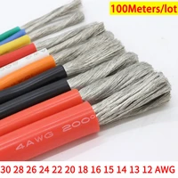 100m 30 28 26 24 22 20 18 16 15 14 13 12 awg heat resistant cable ultra soft silicone wire copper flexible high temperature