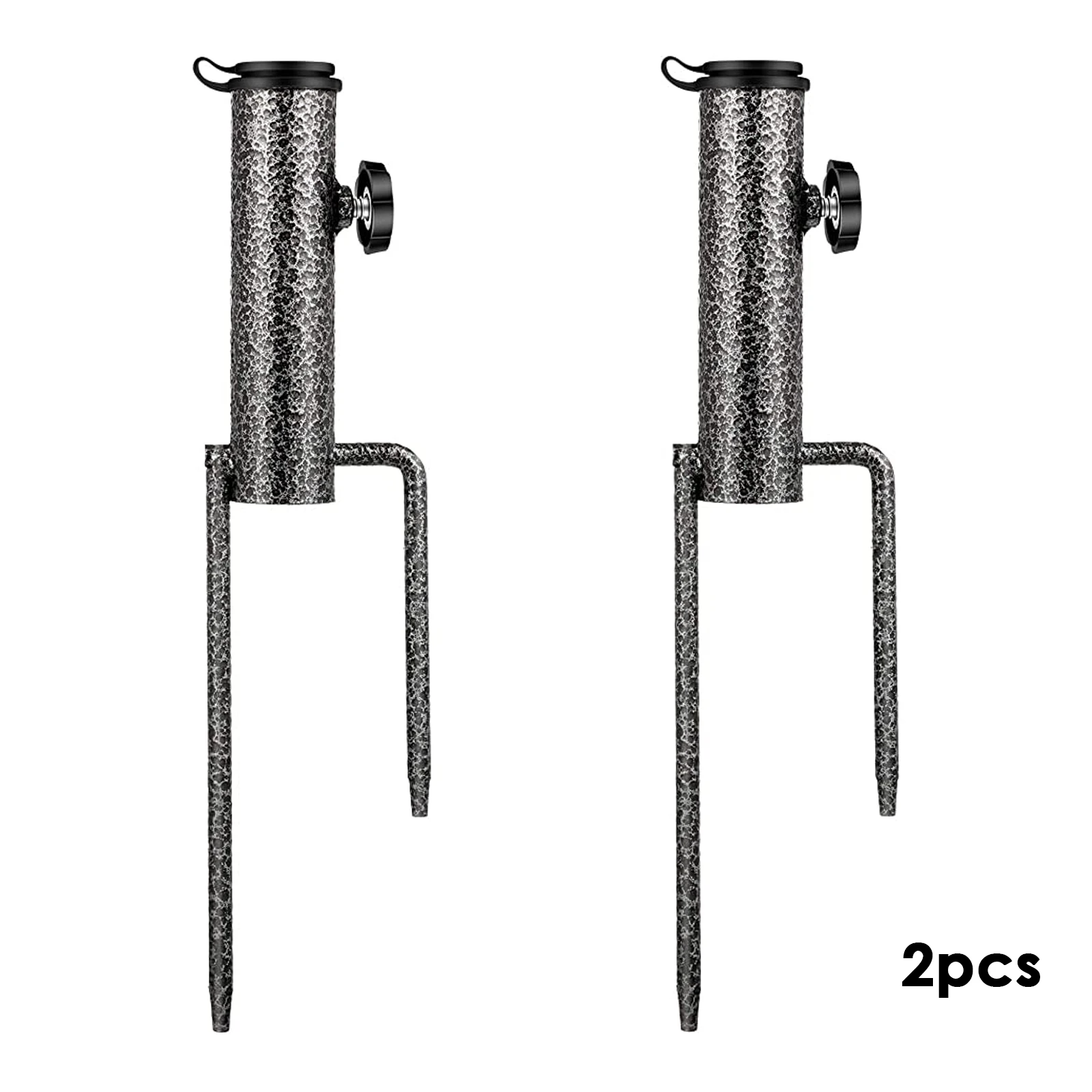 

2pc Sunshade Base Umbrella Stand Rack Garden Lawn Parasol Ground Anchor Spike Beach Umbrella Holder Sand Screw Stand Fishing Rod