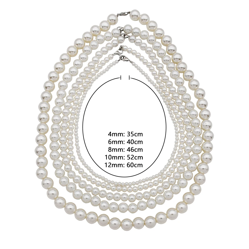 Жемчужные ожерелья Yumfeel для мужчин и женщин ожерелье-цепочка с бусинами 4/6/8/10/12 мм