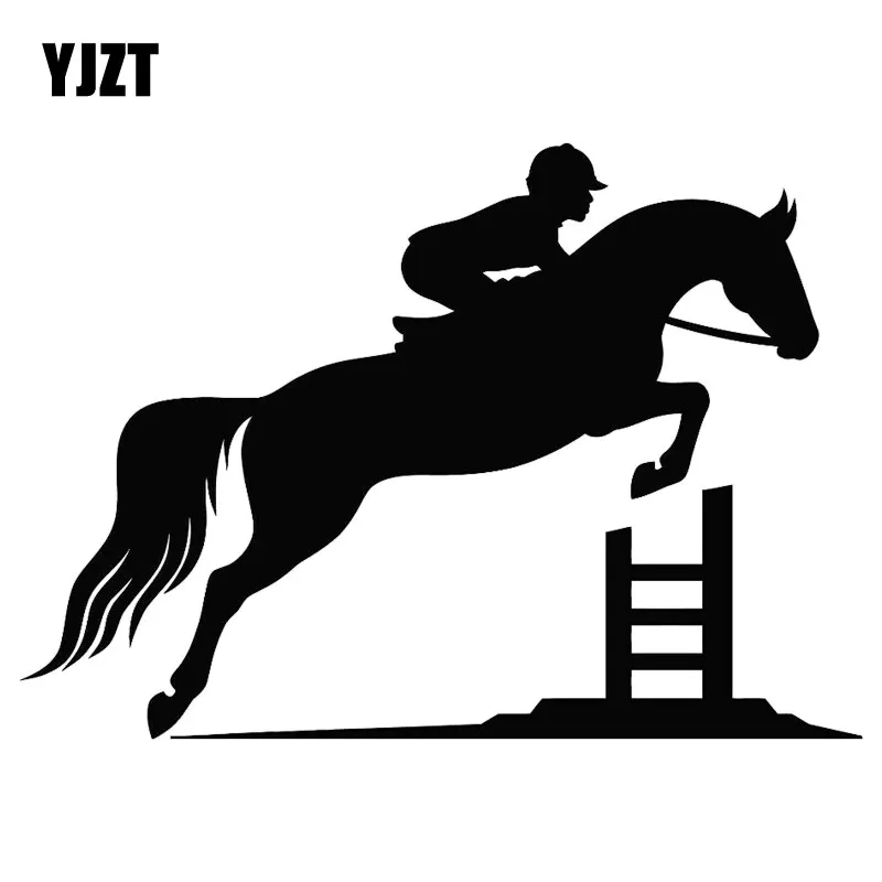 YJZT 18.9CM*13.4CM Jockey Horse Race Polo Jump Stickers Car Cover Scratches Window Glass Decorative Decals C31-0266 - купить по