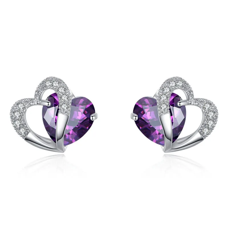 

CE266 Blue Heart Nails Heart-shaped Earrings