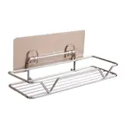 Полка угловая, не требует отверстий, полки из нержавеющей стали для ванной комнаты, держатель для хранения, полка для косметики, каркас из кованого железа