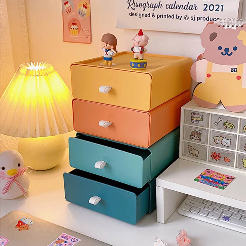 

Morandi Color Desktop Drawer Storage Box Multi-layer Drawer Shelf Finishing Box Multifunctional Cosmetic Storage Box