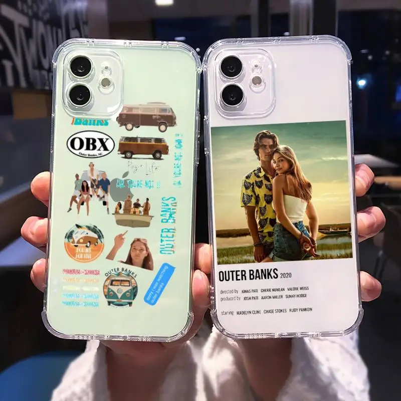 

Outer banks Phone Case Transparent for iPhone Samsung A S 11 12 6 7 8 9 30 Pro X Max XR Plus lite Clear mobile bag funda shell