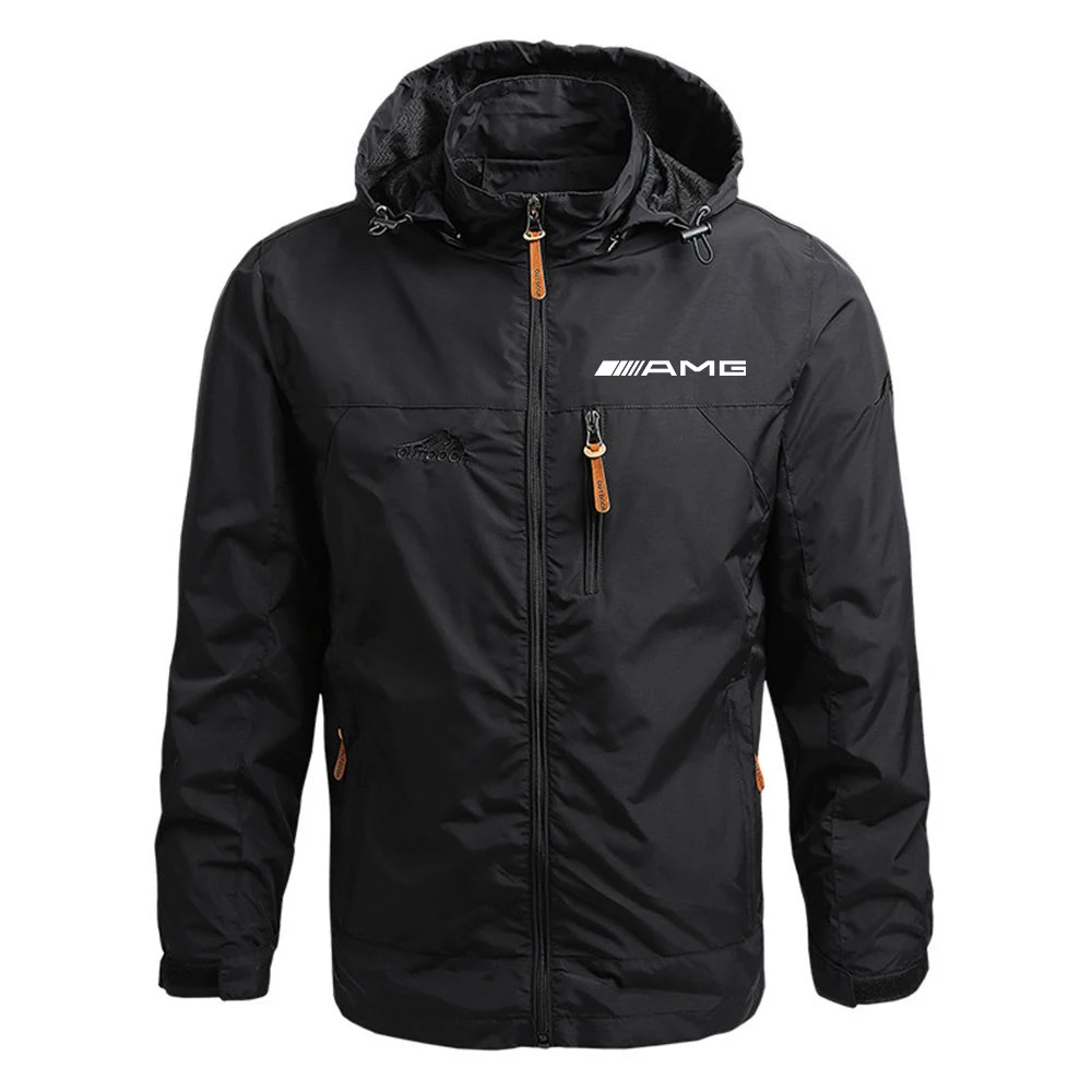 

New 2021 AMG Mens Fashion Comfortable Printing Zipper Custom Movement Fitness Windproof Style Jackets Pullover Tops