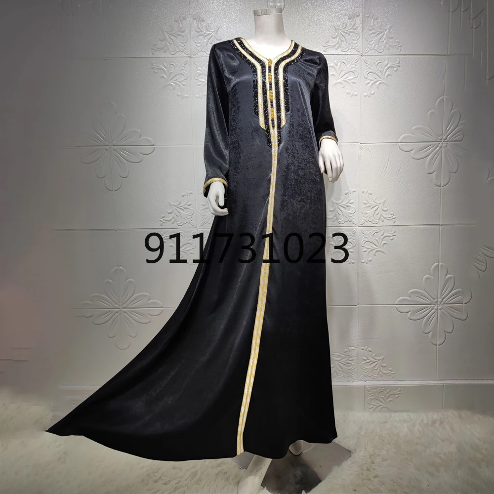 Черные Abayas для женщин Дубай турецкие Пакистанские Вечерние платья элегантная