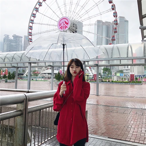 Однотонные простые красные универсальные модные 2019 Новое поступление тонкие