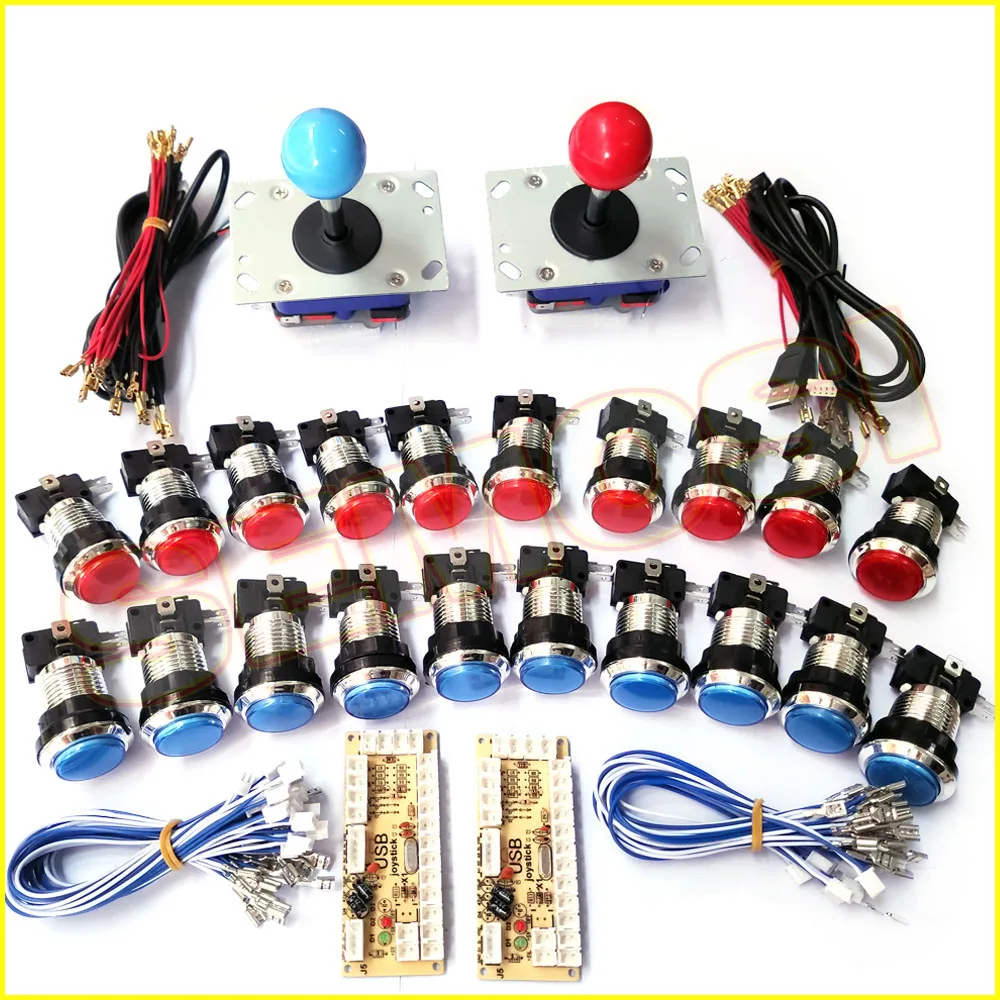 Набор для управления аркадными играми сделай сам 2 игрока игровой джойстик с