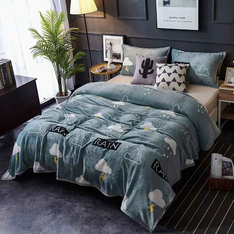 Фланелевое покрывало для кровати зимняя Скандинавская Современная гостиная