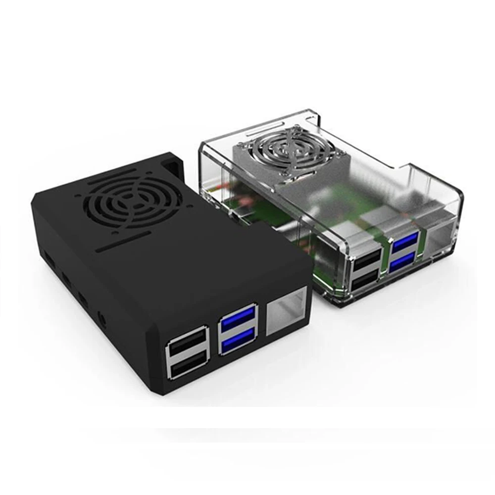 Новейший ABS чехол для Raspberry Pi 4 пластиковый корпус черный прозрачный корпус охлаждающий вентилятор кулер для Raspberry Pi 4 Модель B