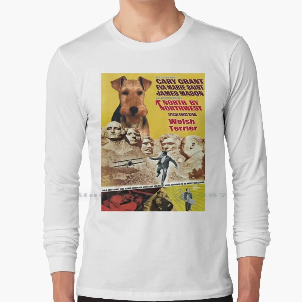 

Валлийский терьер, Художественная печать на холсте-North от Северо-Западного фильма, футболка с длинным рукавом Cotton Welsh Terrier North By