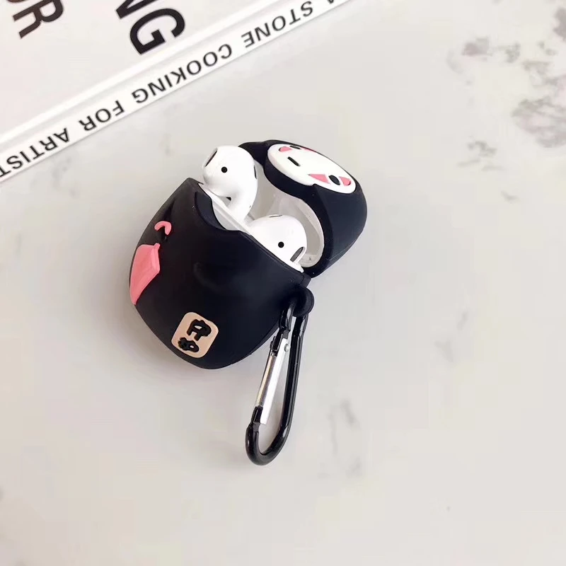 Spirited Away Japanese Anime Kaonashi Bluetooth Wireless EarphoneNo Face Man Faceless Earphone Cases For Apple Airpods 1 2 case