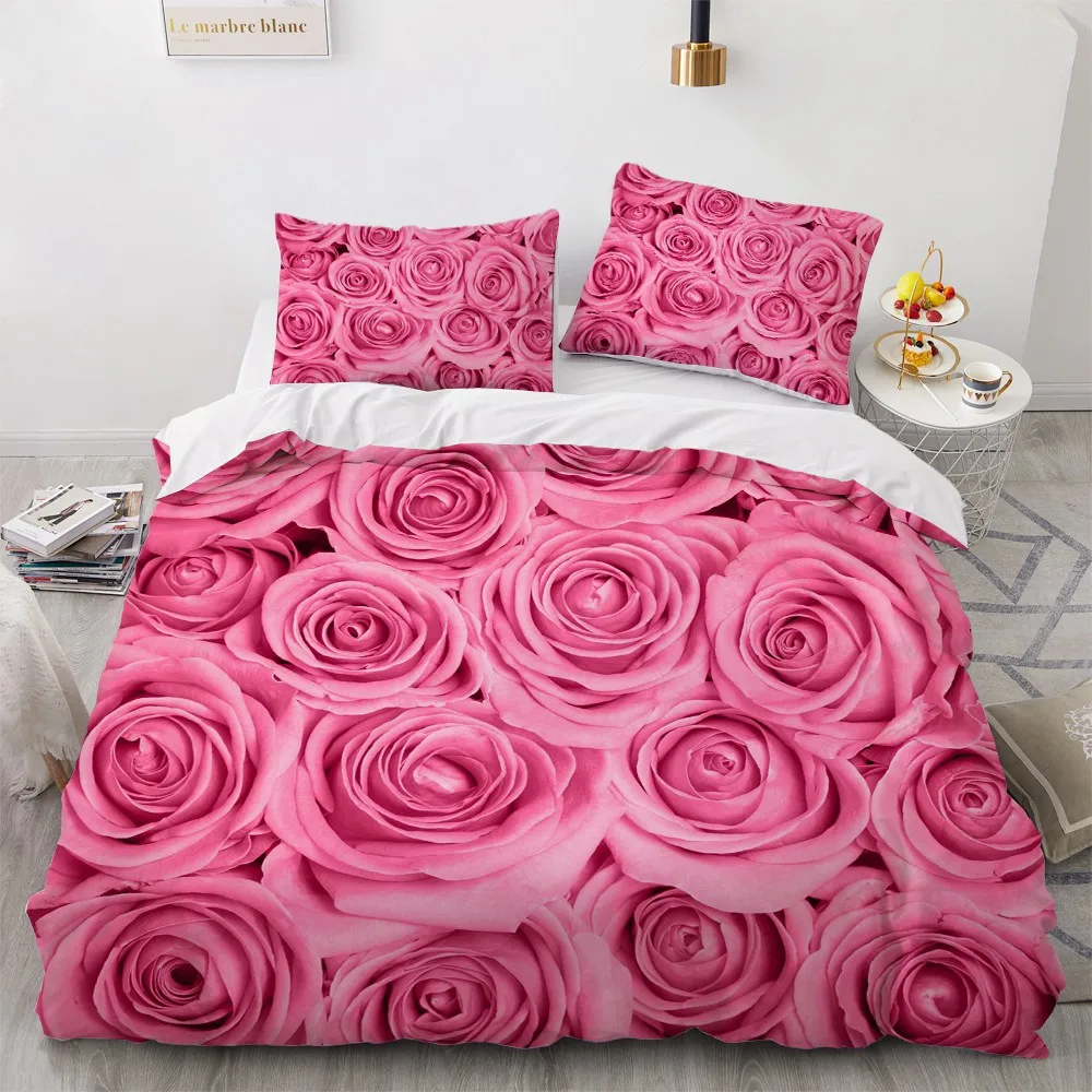 

Simple Bedding Sets 3D Plant Flower Duvet Quilt Cover Set Comforter Bed Linen Pillowcase King Queen Full Double Home Texitle