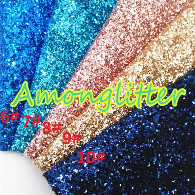 Amonglitter Розовая роза Голубая крупная блестящая кожаная ткань для самостоятельного создания бантов, сумок и обуви размером 21х29 см, формата A4, модель GM4002B.