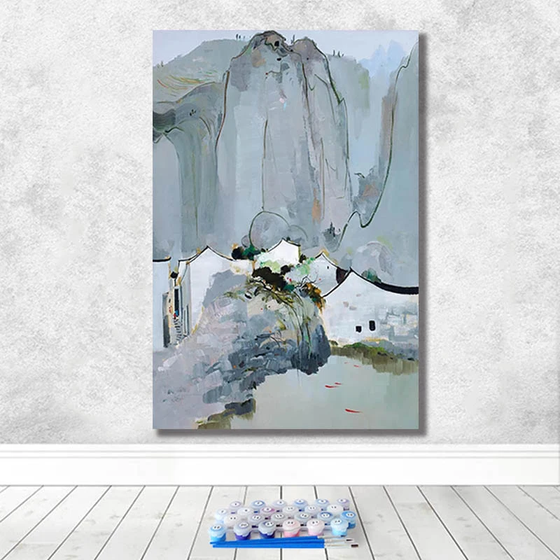 DIY Рисование по номерам картины против инструментария у гуаньчжун искусство