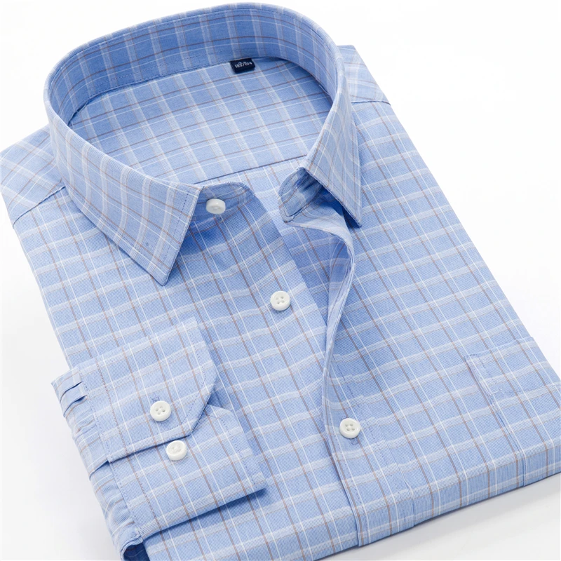 

SHAN BAO High Quality Classic Plaid Brand Long Sleeve Shirt 2021 Spring Business Casual Men's Loose Shirt 6XL 7XL 8XL 9XL 10XL