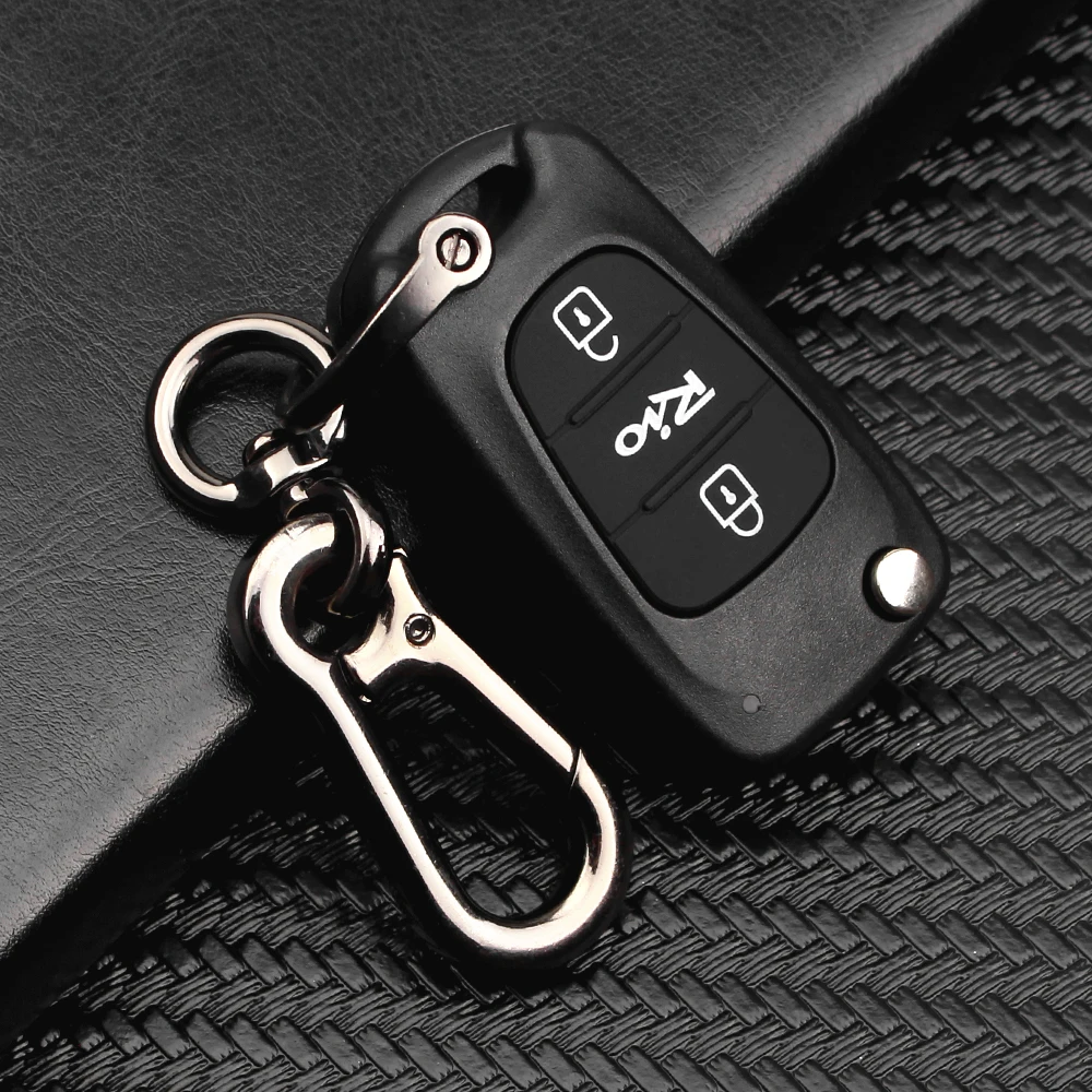 Uncut With Key Ring Автомобильный ключ KEYYOU для Kia Rio 3 кнопки флип Обложка сменная ключ оболочки пустой пульт дистанционного Fob чехол Cut/Uncut Blade KeyCase - Number of Buttons: Uncut With Key Ring