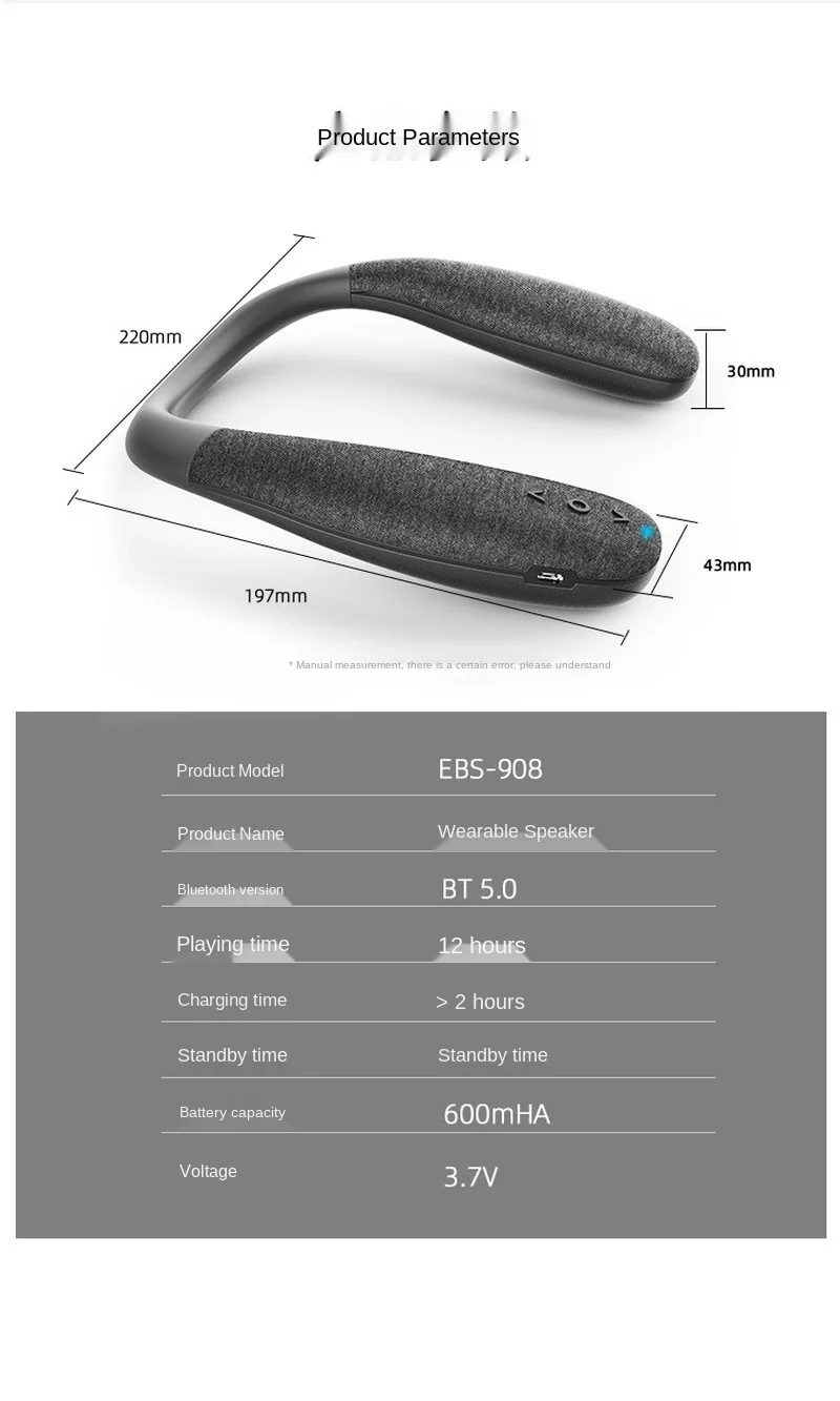 Шеи установленный Динамик Bluetooth резонирующей коробки 360 градусов Портативный